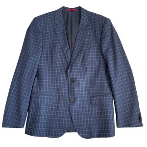HUGO BOSS Blazer C-Huge1/C-Genius Mens Size 40R Navy Check Plaid